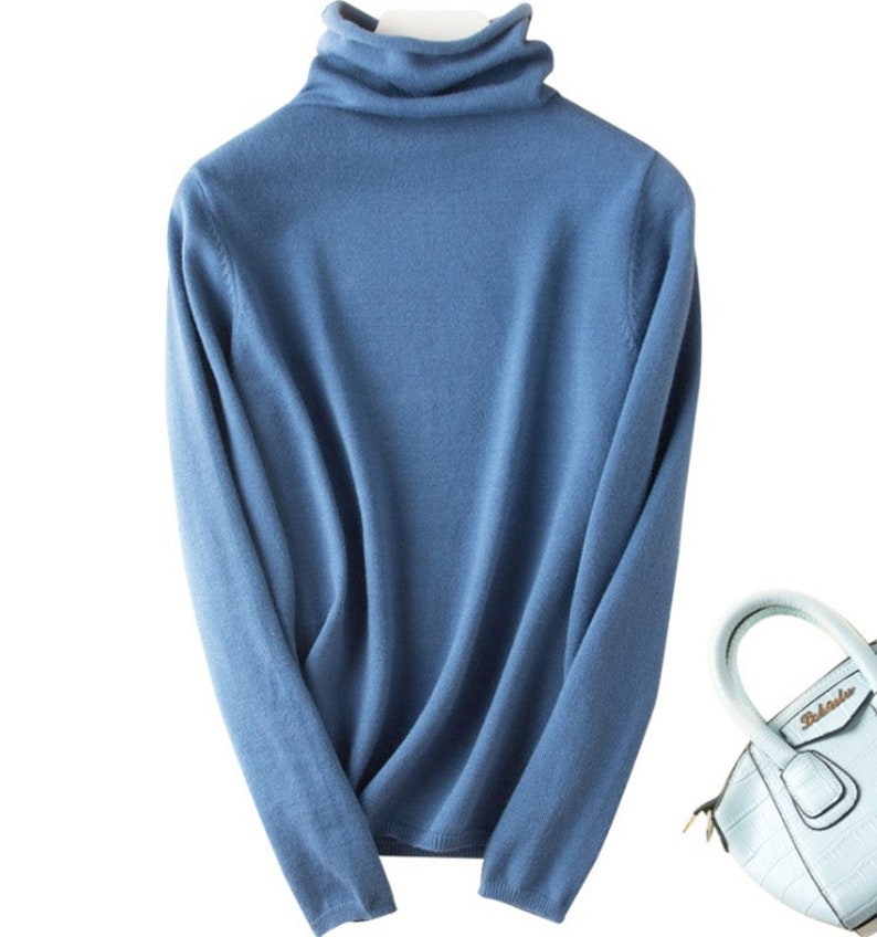 Women/'s Knit Lightweight Turtleneck Classic Pullover Long Sleeve Sweater Tops