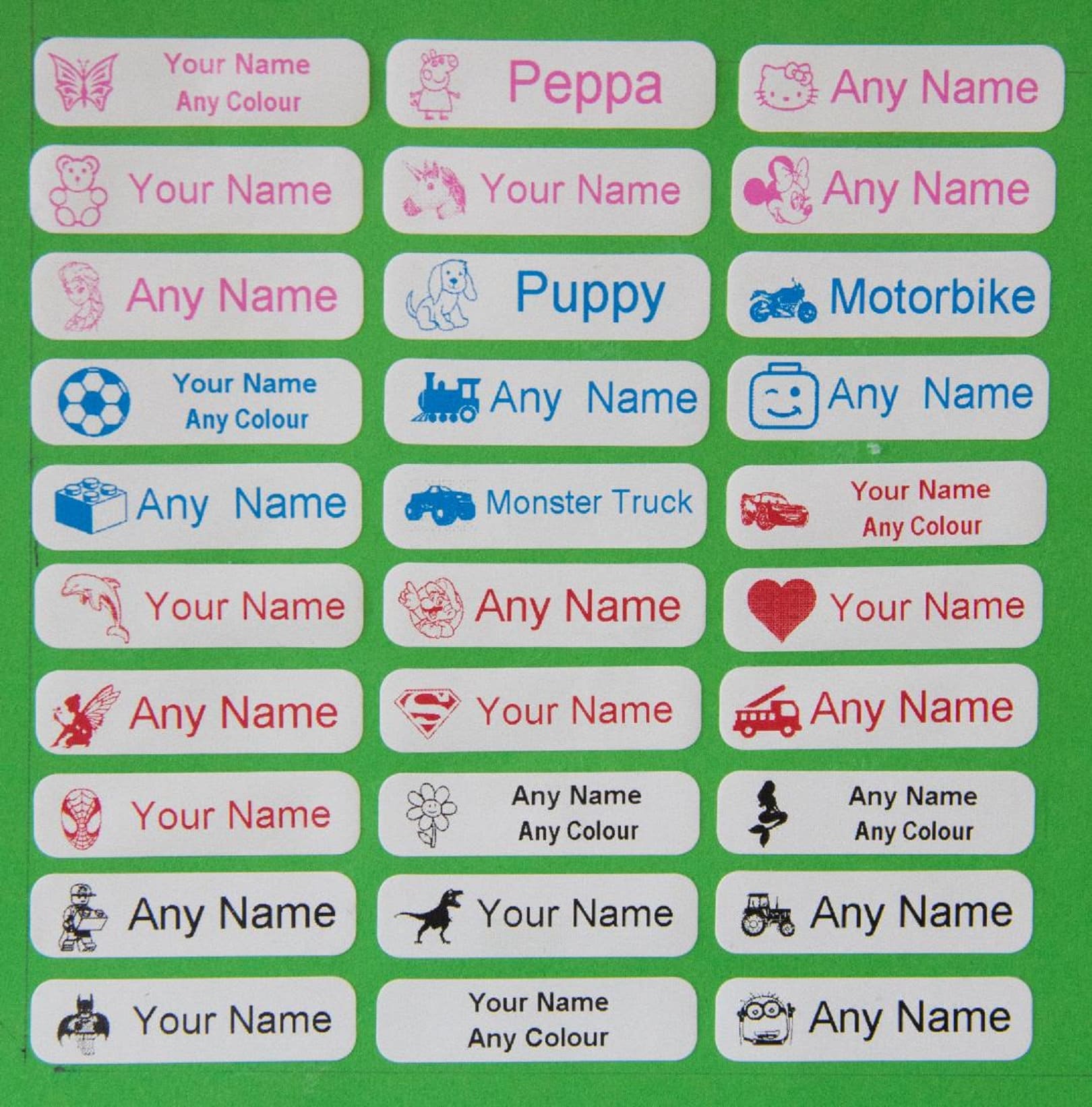 50 Printed Iron On Name Labels Personalised School Clothes Etsy