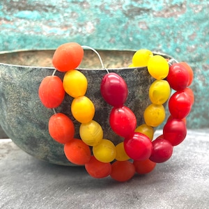 2 bohemian beads from the African trade, handmade Czech glass beads, Ethiopian glass beads, old tribal beads for jewelry making, smaller