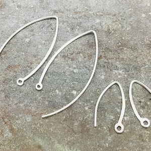 3 pairs silver earwire with eye, 925 silver earring for jewelry making, V shape earring hooks, earwire earrings in sterling silver, 2 sizes