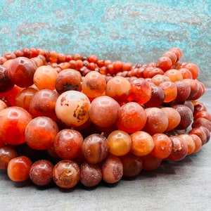 Antique agate stone beads, old African trade beads, ancient carnelian beads for jewelry making, tribal Mali Sahara beads, July birthstone