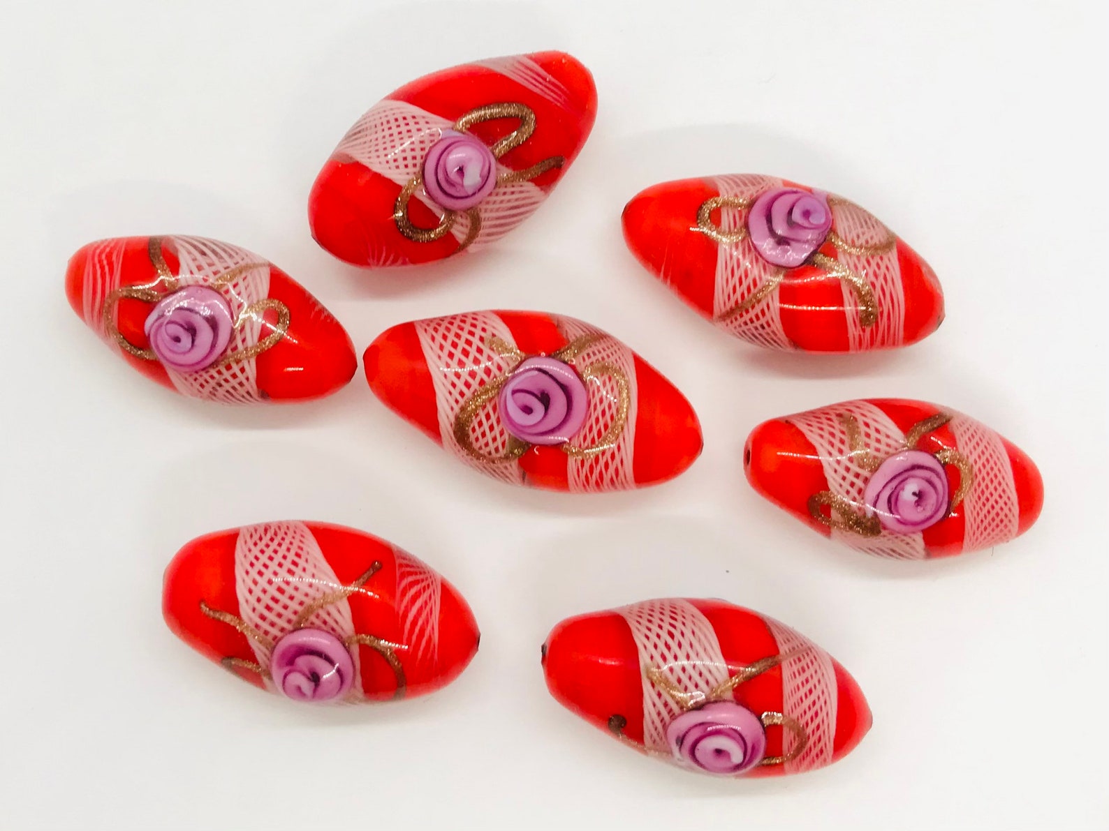 Vintage Wedding Cake Beads Vintage Murano Glass Etsy