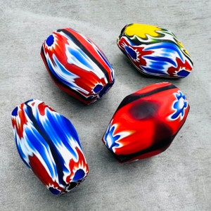 Vintage Venetian composed bead with Ercole Moretti canes, Murano glass bead, rare chevron bead, large chevron bead, unique chevron bead