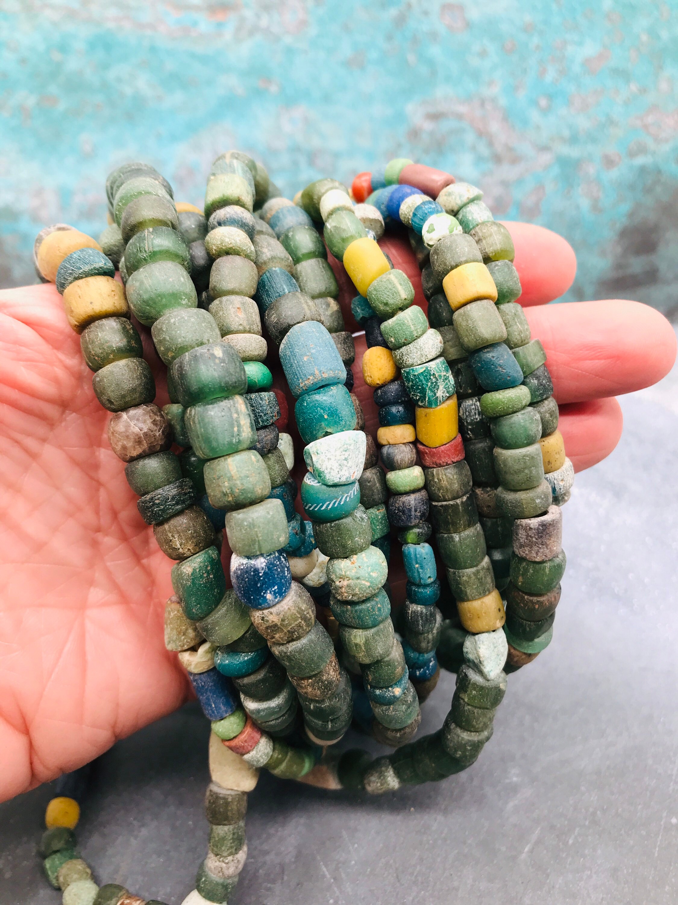 Ancient Beads Necklace With Excavated Beads, Strand With