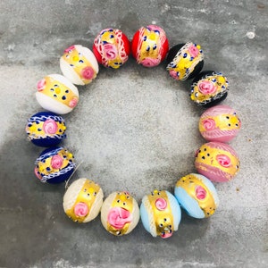 Exquisite vintage Venetian bead with 24K gold foil and filigrana decoration, murano glass bead from an old stock, wedding cake bead, 2 sizes