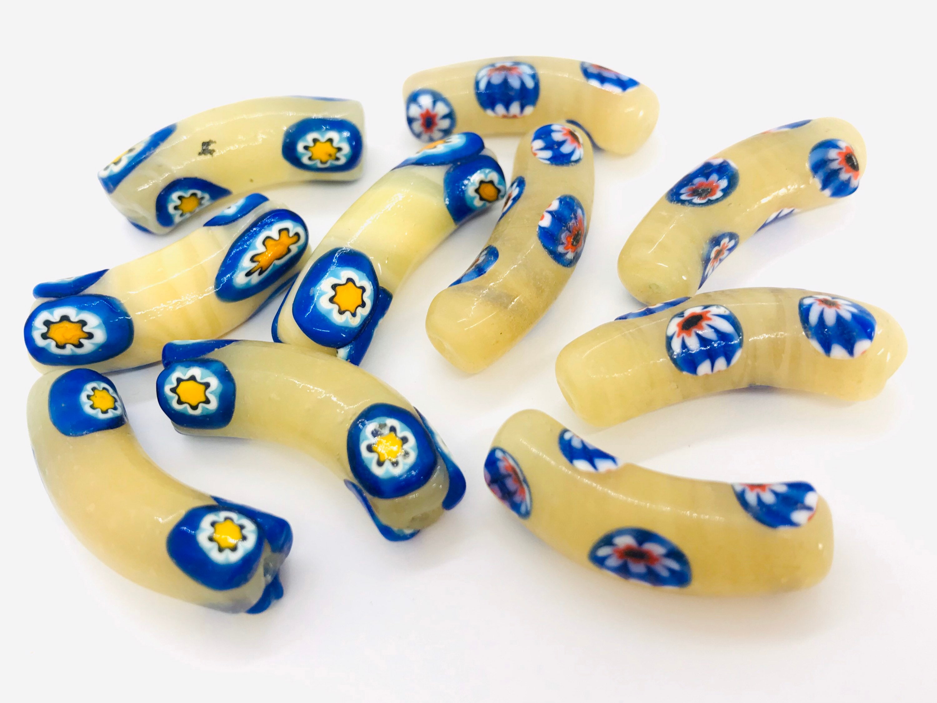 venetian-millefiori-beads-elbow-millefiori-glass-beads-etsy