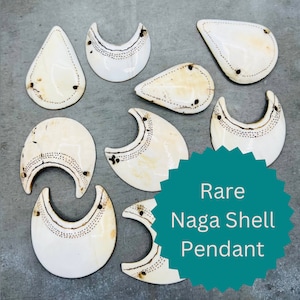 Colgante de concha de Naga, concha de caña de la tribu Naga, caracola, colgante de concha marina, estilo étnico chic, adorno de concha bohemio, concha de luna grande, concha de gota