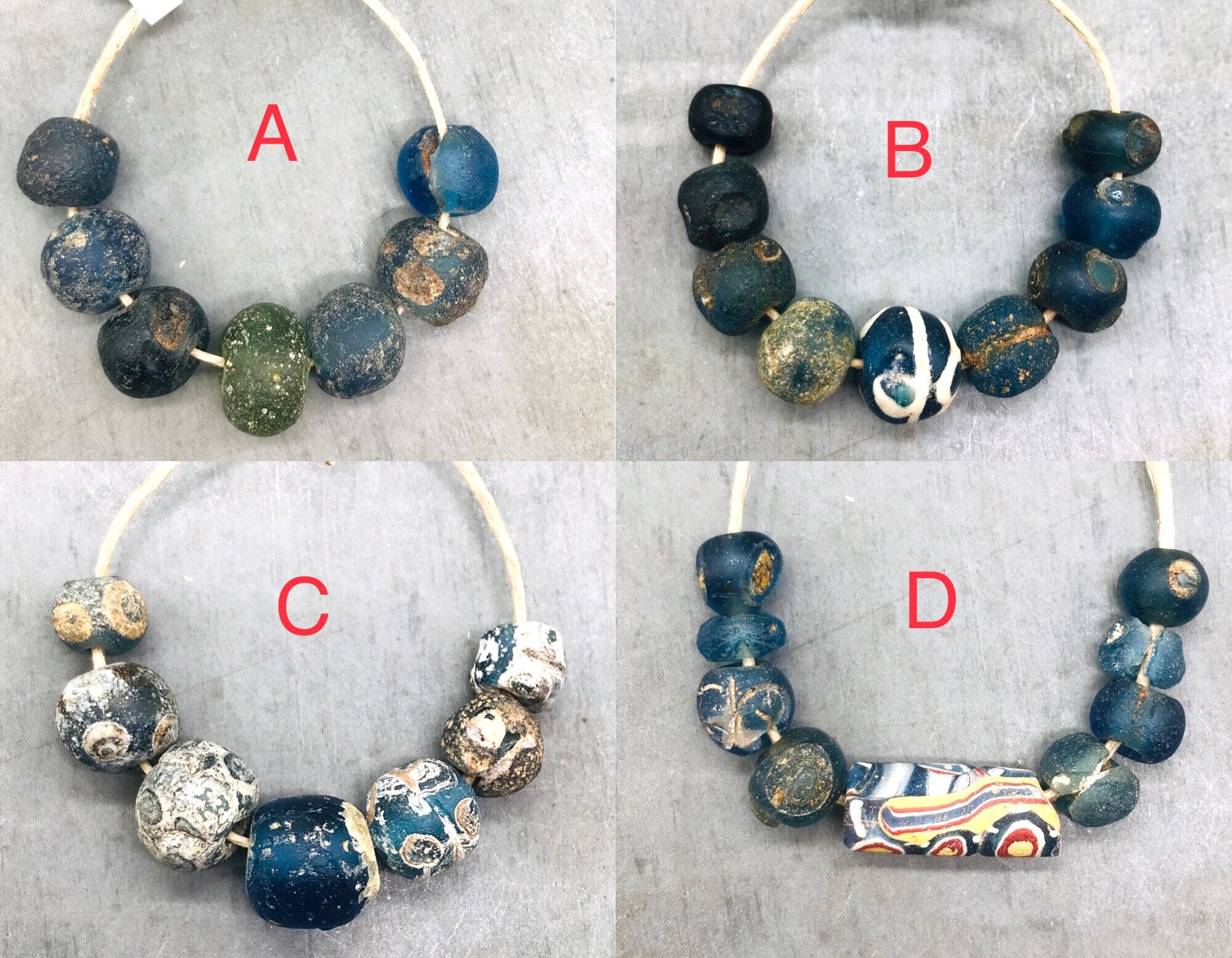 Ancient Islamic beads　necklace Antique Glass Beads Ancient Islamic Roman Era Necklace #NC