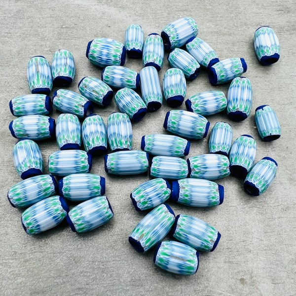 Rare Luigi Cattelan bead, vintage Murano bead, small Venetian glass bead, unique striped Murano glass bead, very rare collectible bead