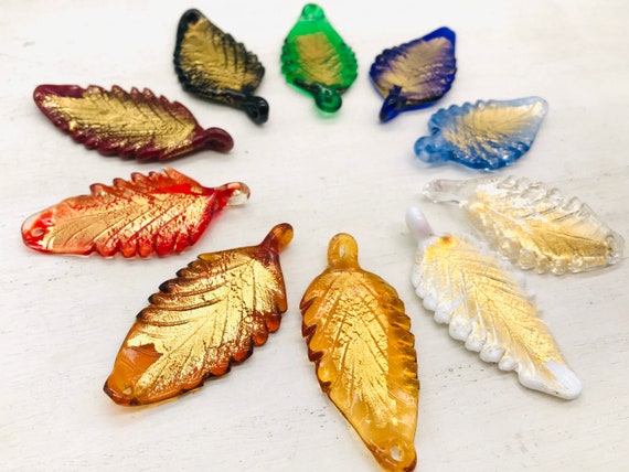 金箔使いムラーノガラス ネックレス ムラーノガラスビーズネックレス：金箔の宝石、伝統的なベネチアン