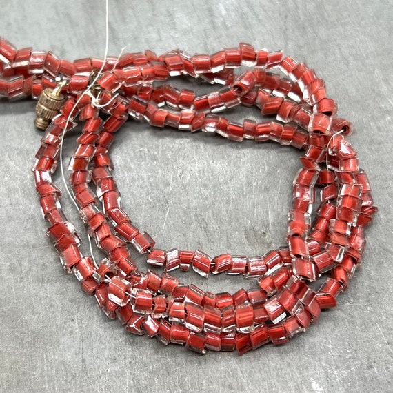 20 gr old venetian seed beads, vintage murano glass seed beads from an old stock, old rocaille beads, dark red seed beads size 9/0, CM37