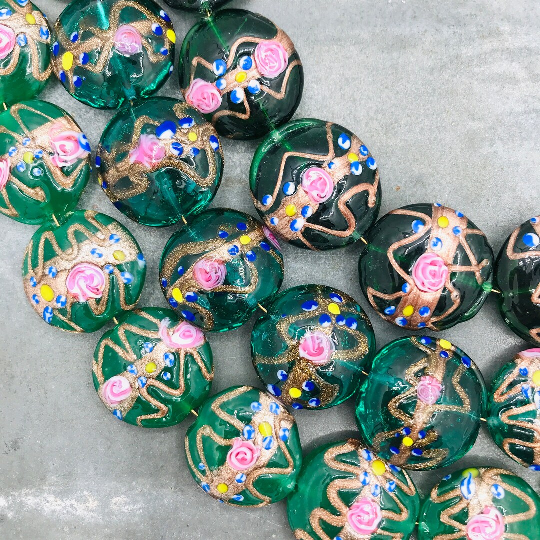 Vintage Wedding Cake Beads Vintage Murano Glass Etsy