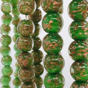 10 belles perles sommerso vénitiennes vintage, perles de verre de Murano vintage, perles de lampe pour bijoux, perles de verre faites main, perles vénitiennes