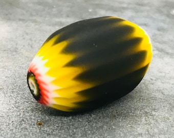 Seltene große alte Chevron-Perle, 7-Schicht-Chevron-Perle, seltenes venezianisches Chevron, alte Chevron-Perle, große schwarze Chevron-Perle, Trade Bead Muranoglas