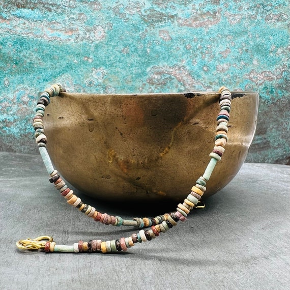 Ancient Egyptian necklace with ancient mummy bead… - image 4