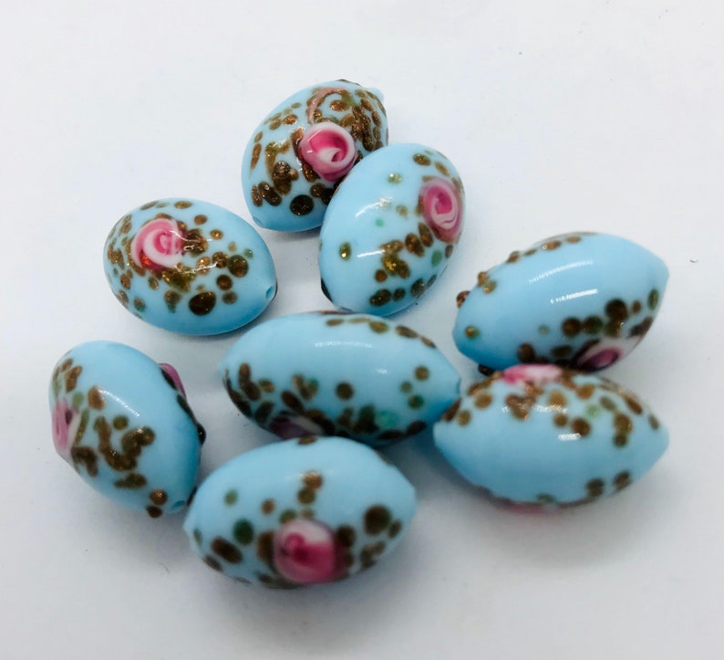 Perles Verre Murano Vintage "Wedding Cake" - Pour Création De Bijoux Ou Collier - Violet Et Or