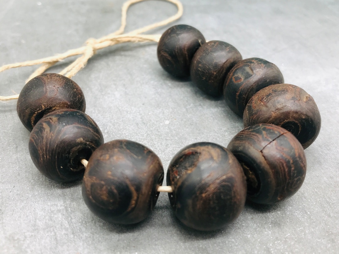 9 Antique Black Coral Beads Black Coral Prayer Beads From Etsy