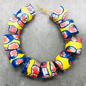 10 rare matched Venetian millefiori beads, late 1800&#39;s, 10 African trade beads, old Venetian trade beads, Murano glass beads for jewelry