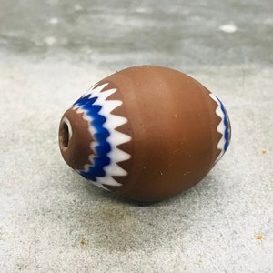 Rare large chevron bead, 5-layer vintage Murano rosetta, old Venetian African trade bead, italian art deco glass, large hole focal bead (1)