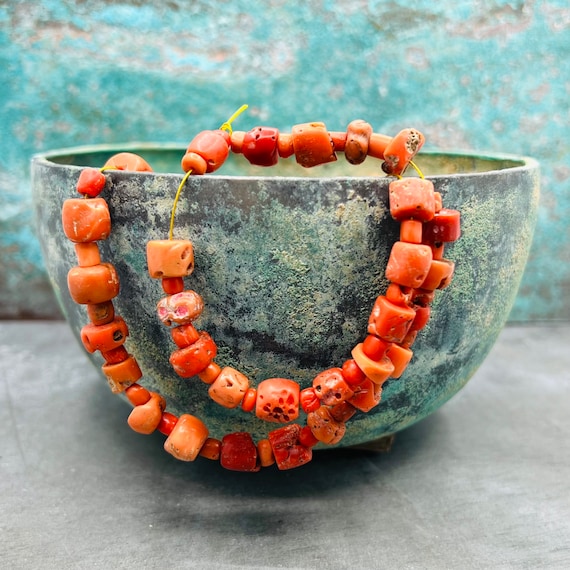 Coral beads Mediterranean jewelry