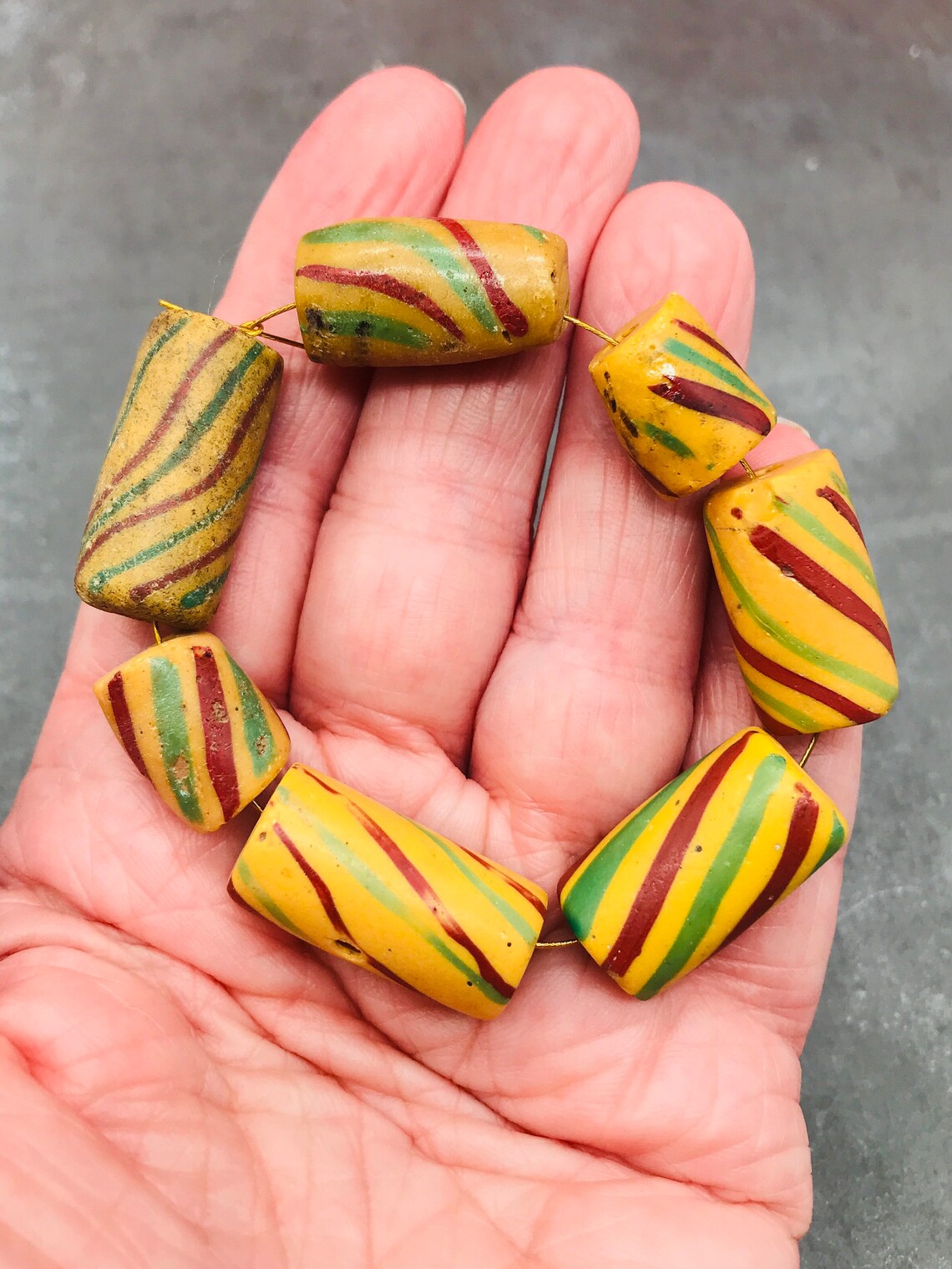 7 Old Trade Beads 1800's Murano Glass Beads Etsy