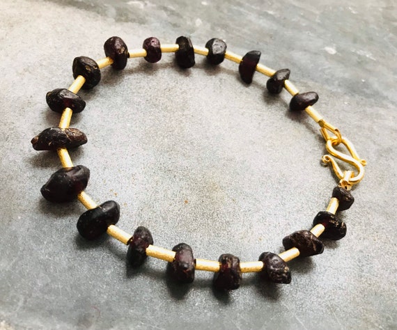 Ancient bracelet with ancient garnet beads, bracl… - image 7