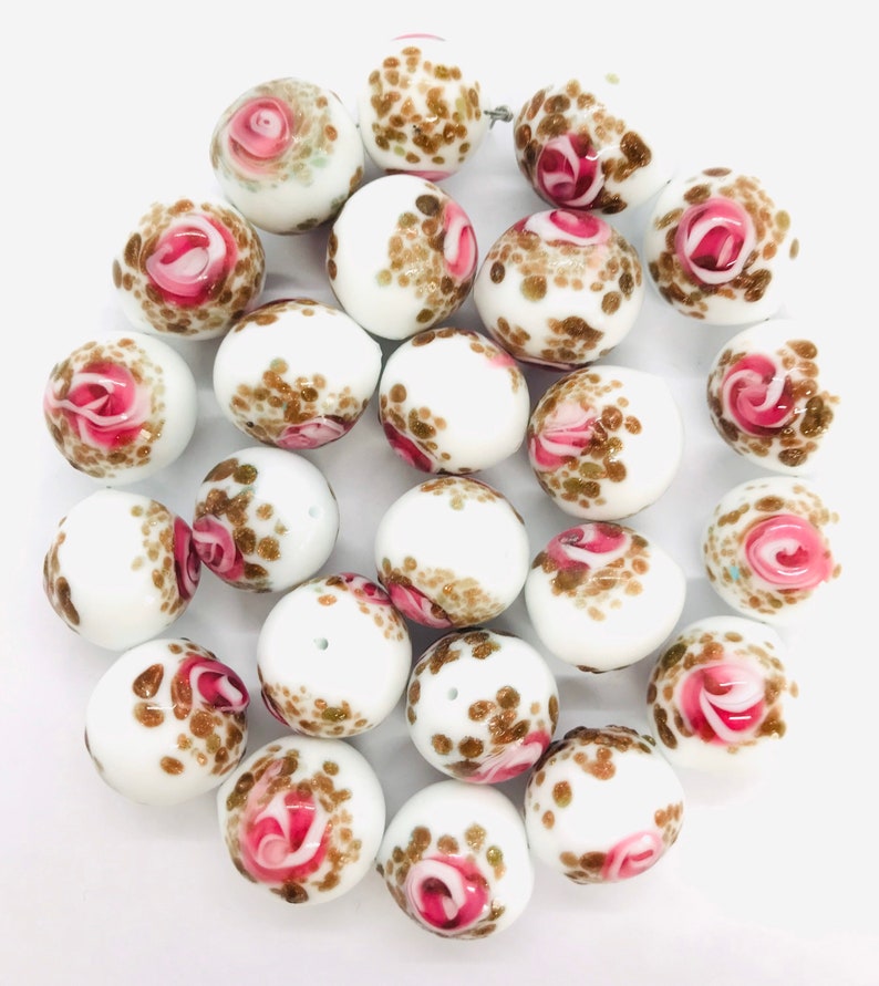 Wedding Cake Beads Vintage Murano Glass Beads Etsy