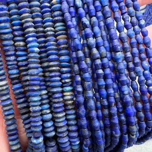 Lapis lazuli stone beads, small gemstone beads, natural blue lapis lazuli, delicate beads from Afghanistan, September birthstone chakra bead