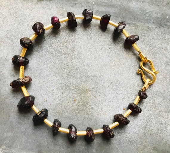 Ancient bracelet with ancient garnet beads, bracl… - image 6