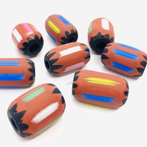 Rare Venetian chevron bead, 2-layer vintage rosetta glass bead, Murano art deco bead from an old stock, old striped collectible trade bead