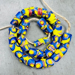 17 matched Venetian millefiori beads, late 1800&#39;s, set of African trade beads, old Venetian trade beads, old Murano glass beads for necklace