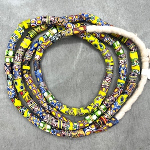 Venetian trade beads strand, late 1800&#39;s, African trade beads, old Venetian beads, millefiori beads, Murano beads, long strand old beads