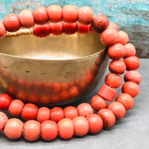 10 Prosser glass beads from the African trade, African glass beads, African trade beads,  old tribal beads, coral glass beads, Prosser beads