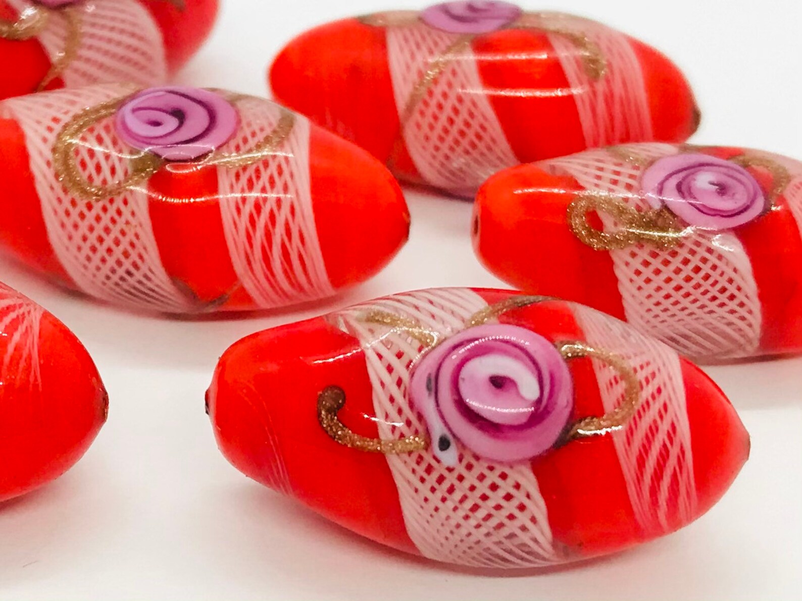 Vintage Wedding Cake Beads Vintage Murano Glass Etsy