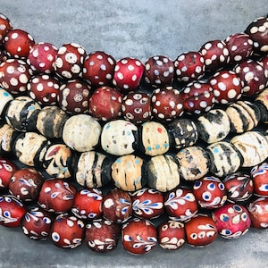 2 old Venetian trade beads, late 1800&#39;s, old African trade beads, skunk beads, eye beads, magical beads, vintage Murano glass beads