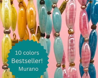 Vintage Murano necklace, handmade beaded necklace with Venetian glass beads, Murano jewelry with vintage glass beads, vintage glass jewelry