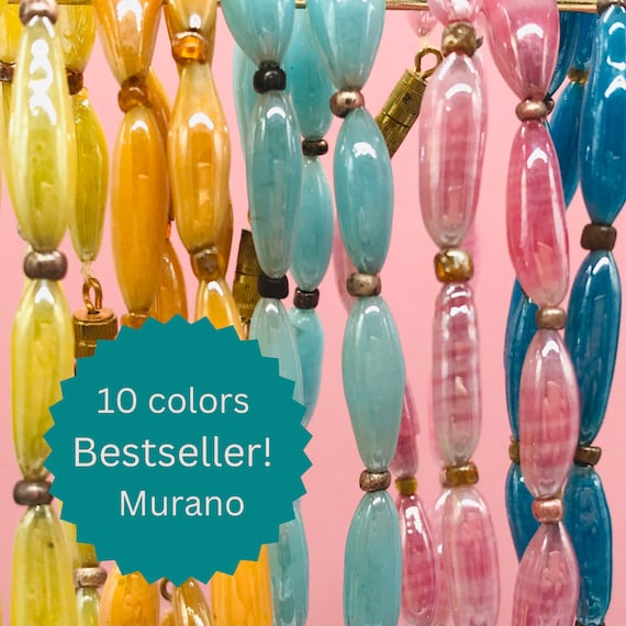 Collier Vintage Perles De Verre De Murano - Pièce Unique Ancienne