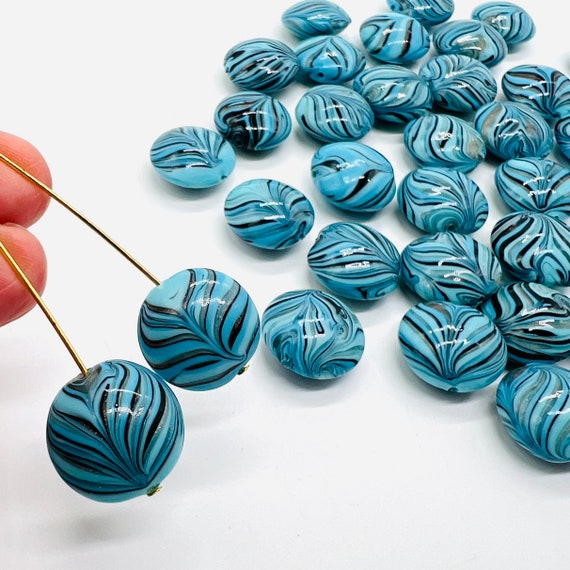 Buy 2 Murano Glass Beads, Venetian Glass Beads With Aventurine 
