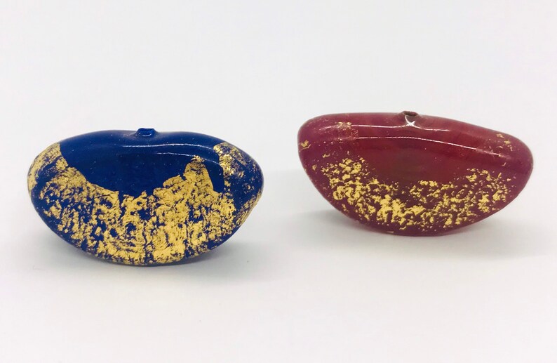 Vintage beads with gold foil vintage murano glass Etsy