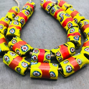 10 matched Venetian millefiori beads, late 1800&#39;s, lot of 10African trade beads, old Venetian trade beads, old Murano glass beads, lampwork