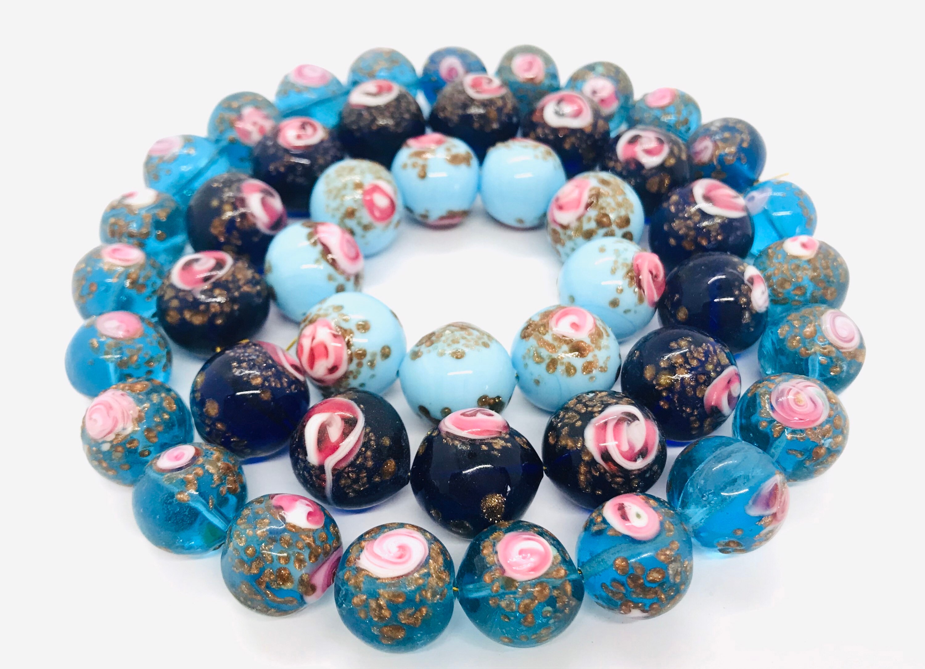 Wedding Cake Beads Vintage Murano Glass Beads Etsy