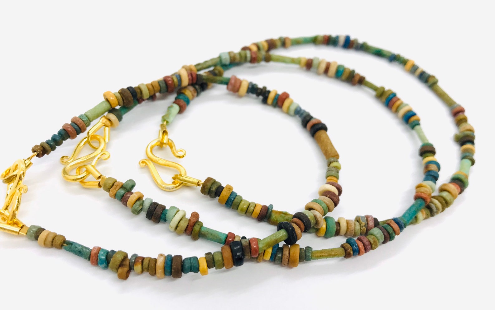 Ancient Egyptian Bracelet With Mummy Beads Or Egyptian Faience Etsy