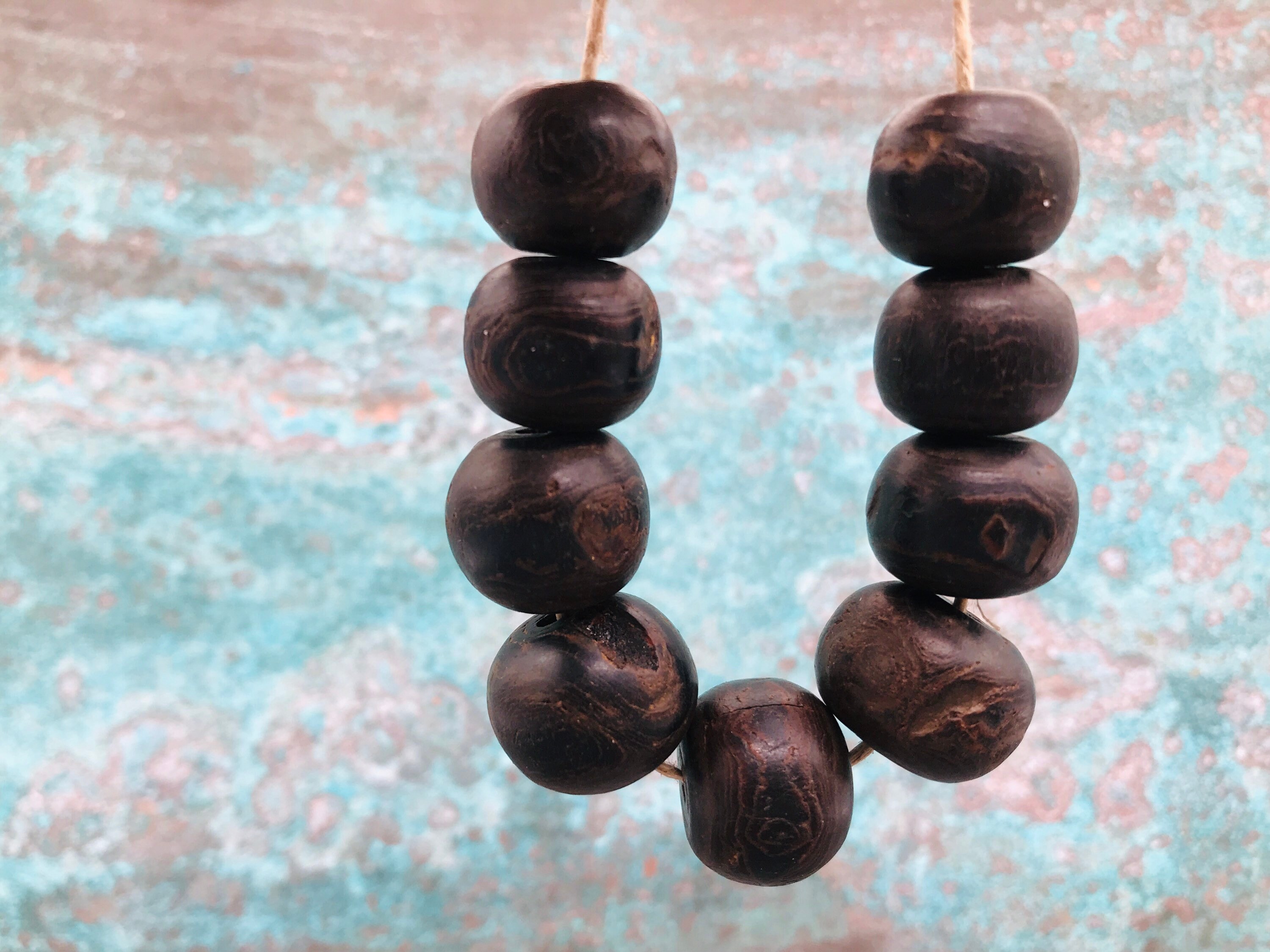 9 Antique Black Coral Beads Black Coral Prayer Beads From Etsy