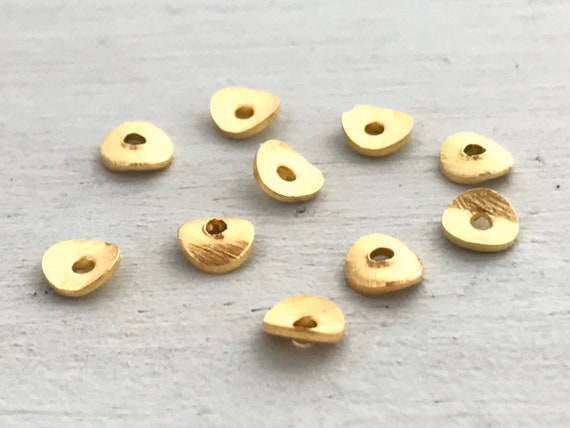 10 Gold on Silver Spacer Beads for Jewelry Making, Round Spacer