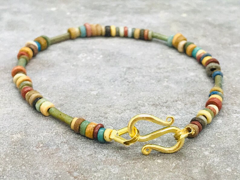 Ancient Egyptian Bracelet With Mummy Beads or Egyptian Faience Etsy