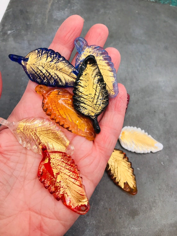 金箔使いムラーノガラス ネックレス ムラーノガラスビーズネックレス：金箔の宝石、伝統的なベネチアン