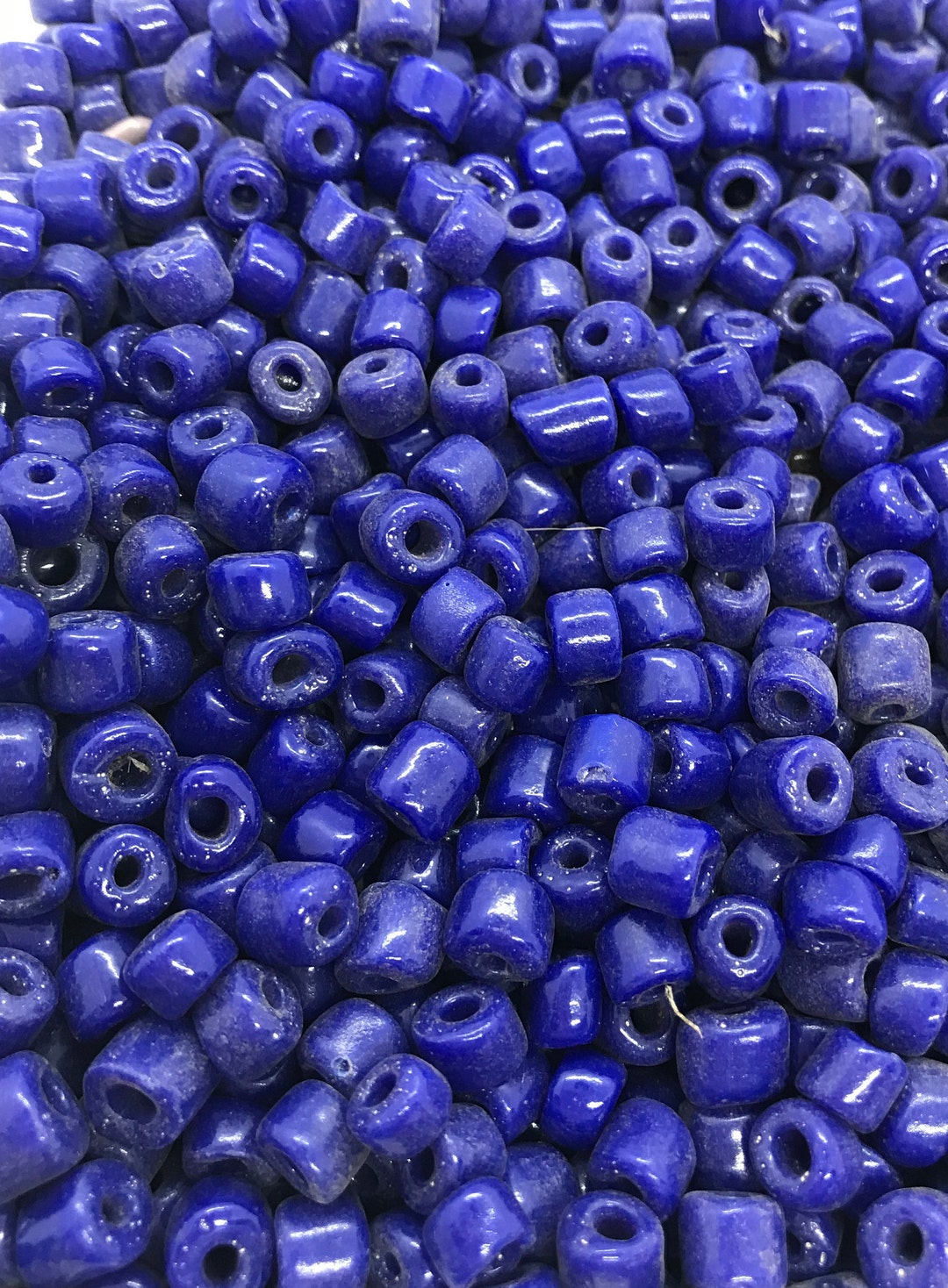20 Gr 8 Mm Beads, Vintage Murano Glass Beads, Blue Spacer