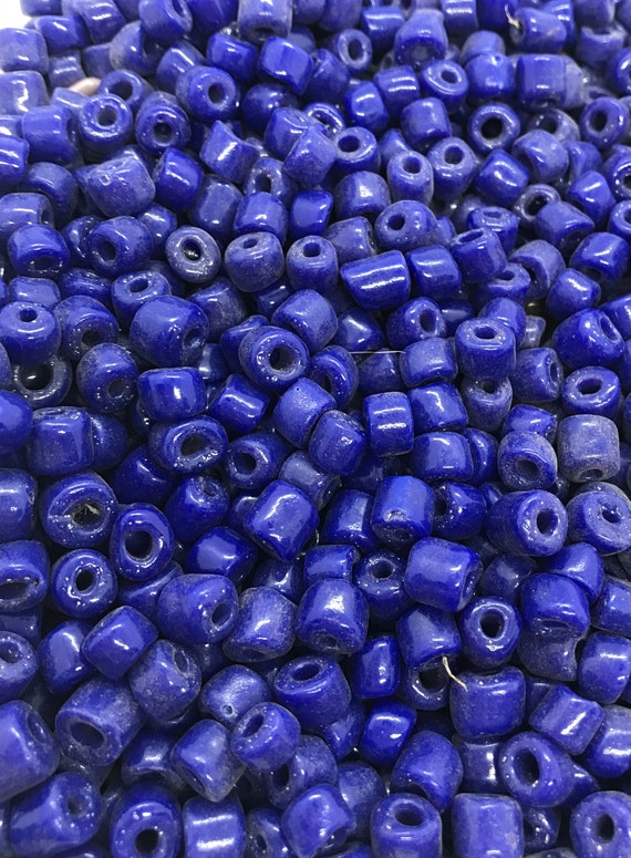 20 Gr 8 Mm Venetian Beads, Vintage Murano Glass Beads, Blue Spacer