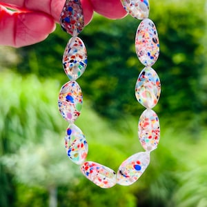 10 vintage Venetian speckled beads, vintage Murano glass beads, lamp work beads for jewelry making, handmade glass beads, multiclor beads