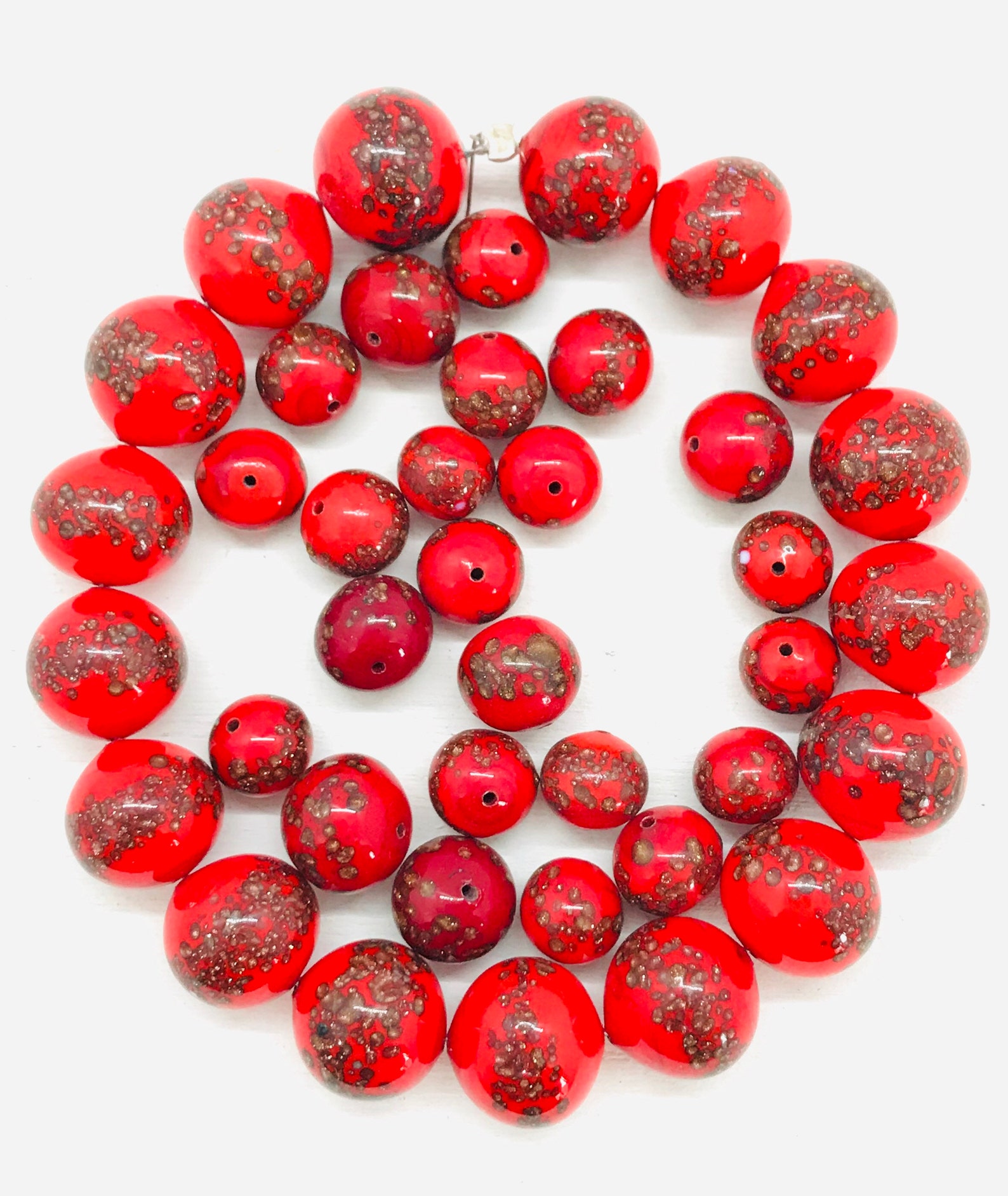 Wedding Cake Beads Vintage Murano Glass Beads Etsy